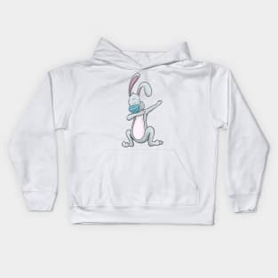Dabbing Bunny with face mask happy easter 2021 Kids Hoodie